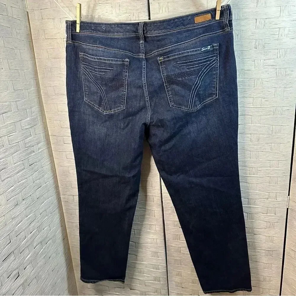 Seven7 womens denim blue jeans ankle stretch casual streetwear pockets plus size - Picture 2 of 9